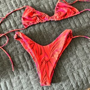 Skatie Pink and Orange Bikini Set
